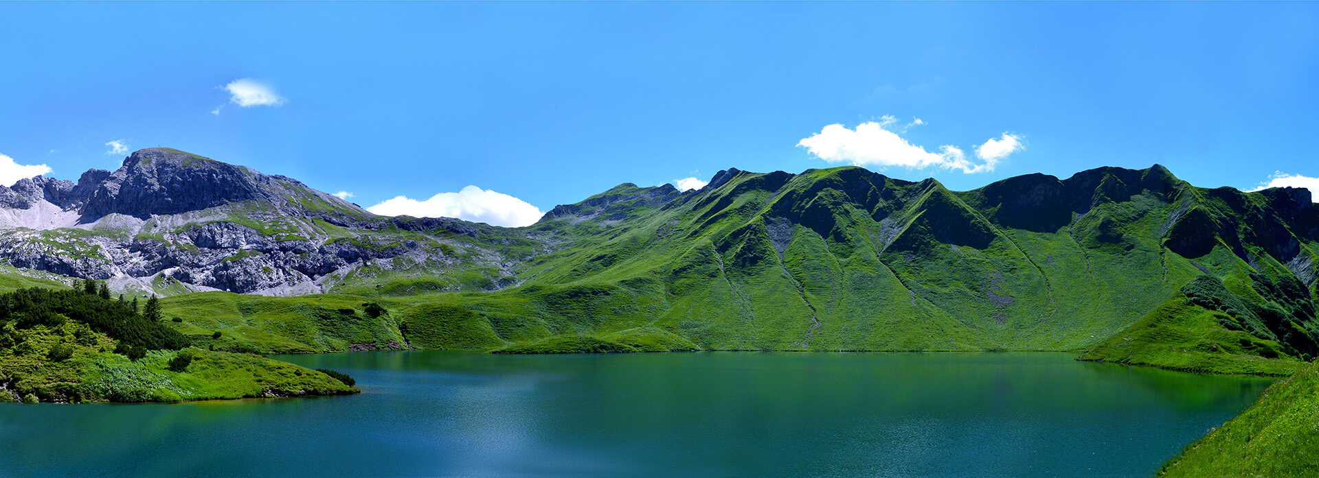 mountains with a lake